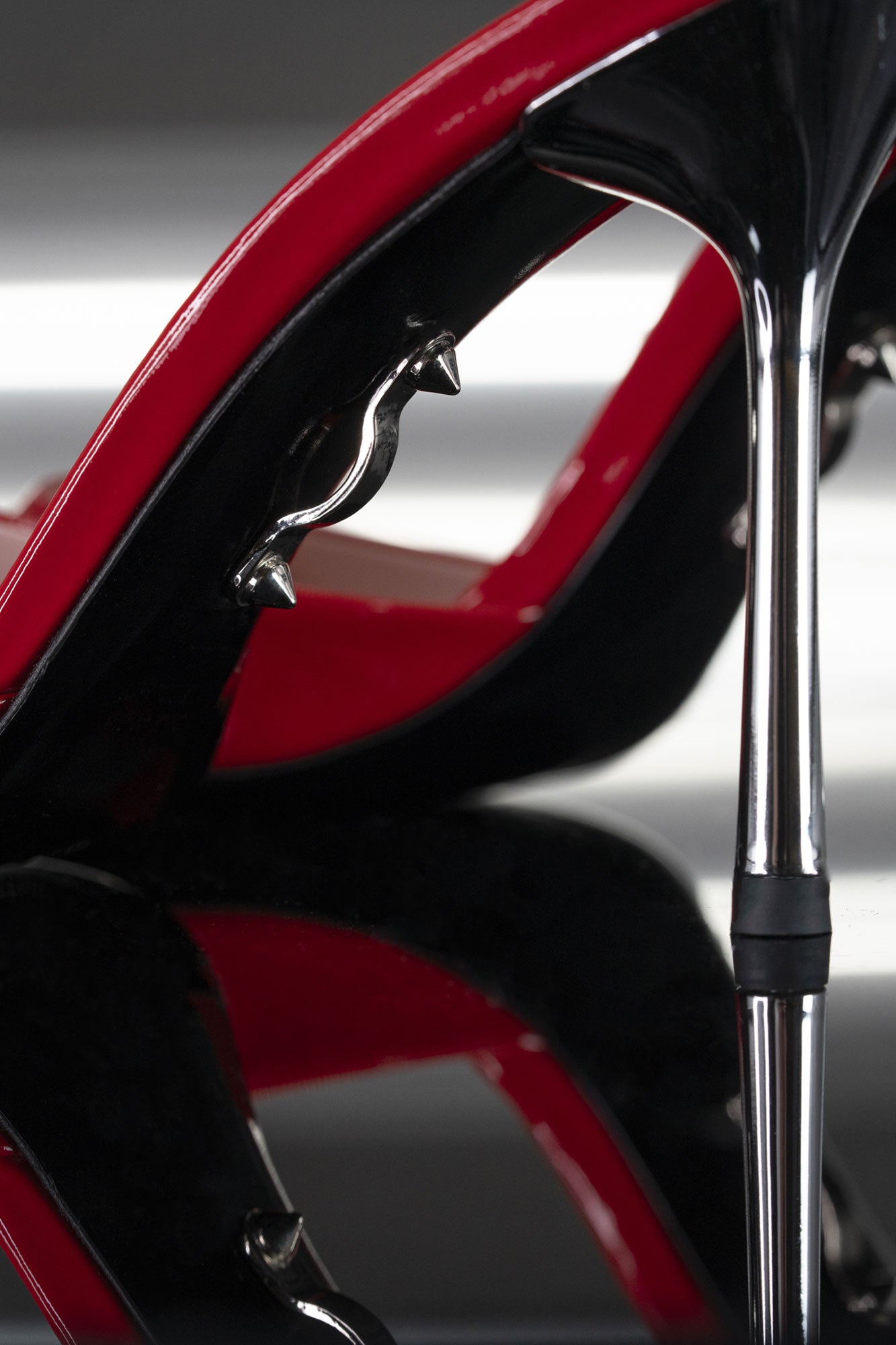 Close-up of high heel detail, elegant Italian handcrafted women's shoe by Silvia Marson